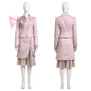 New Wickeding Glinda Cospay Costume Shirt Coat Skirt Hat For Game Party Custom Made