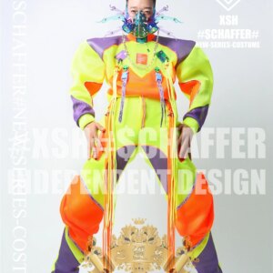 Xin Shi Hui Nightclub Bar Gogo Men’s New Fluorescent Color Contrast DS Atmosphere Party Tour Fashion Performance Dress Halloween