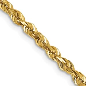 14K 24 inch 2.75mm Ultra Diamondcut Rope with Lobster Clasp Chain