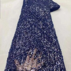 5 Yards Gold Beaded Lace Fabric Latest Lace Fabric High Quality 2025 African Oliver Green Sequins Tulle Lace For Sewing KB3979