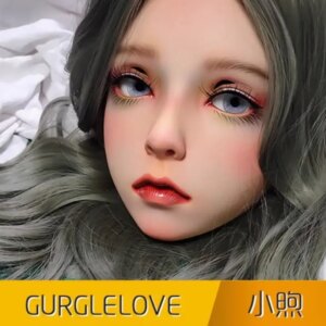 (XU)Female Girl Resin Half Head Kigurumi BJD Eyes Crossdress Cosplay Japanese Lolita Doll Mask