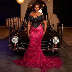 2024 Women Evening Dress Sleeveless Aso Ebi Mermaid Prom Dresses Long Sweetheart Off The Shouolder Appliques Beads Lace Fomal