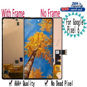 6.4″ Pixel6 AMOLED For Google Pixel 6 LCD Display Touch Screen Digitizer Assembly Replacement With Frame GB7N6 G9S9B16