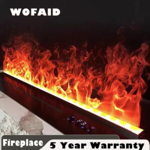 Upgraded Smart Electric Fireplace with APP Control, 128 Color LED for Bedroom/Bar/Restaurant, Free & 5-Year Warranty