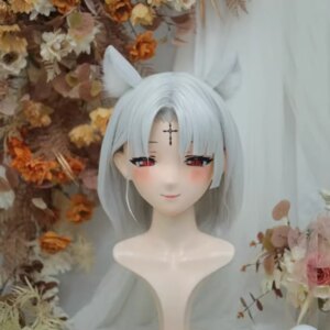 (NFD312-39)Customize Full Head With Lock Pretty Female/Girl Japanese Animego Character Kig Cosplay Kigurumi Mask Crossdress Doll