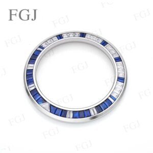 Top Quality Corundum Gemstone Blue Watch Bezel Gold Silver Diamond Bezel Fit 40mm Watch RLX President For Men Birthday Gift