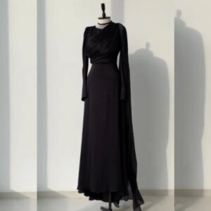 Customized Chiffon Beading Sequined A-line High Collar Long Dresses Bespoke Occasion Evening Classic Simple Formal