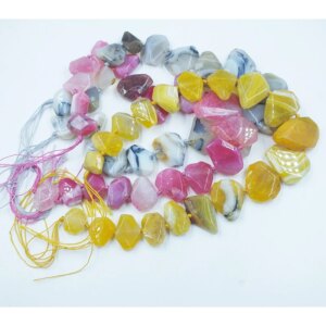3 shares /lot Beautiful Natural Mixed Colors Natural stone Stone Beads 15″