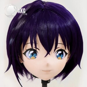 Customize Character Female/Girl Resin Kig Full Head With Lock Anime Cosplay Japanese Anime Kigurumi Mask