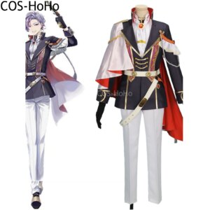 COS-HoHo Vtuber Fuwa Minato Game Suit Gorgeous Handsome Uniform Cosplay Costume Halloween Carnival Party Role Play Outfit