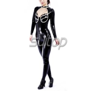 Women’s Sexy fashion latex CATcatsuit with back zip