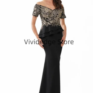 Customized Black Mother of the Bride Mermaid Evening Lace Appliques Wedding Dresses vestidos de novia de talla grande