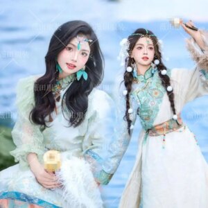New Tibetan Clothing Female Robe Ethnic Style Trip Shoot Fashion Photography Costumes Performance