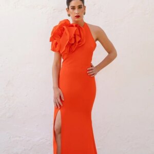 Customized High Quality Jersey Sheath Halter Midi Dresses Prom Dresses Classic Exquisite Modern Style Pastrol Unisex Chinese Sty