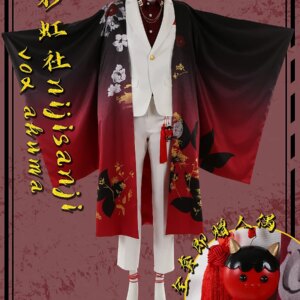COS-HoHo Anime Vtuber Nijisanji Vox Akuma Game Suit Handsome Uniform Cosplay Costume Halloween Party Role Play Outfit XS-3XL