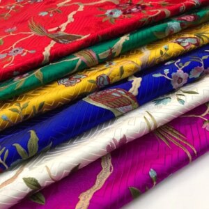 Silk brocade embroidered Chinese cheongsam dress silkworm fabric suit national and satin beaming