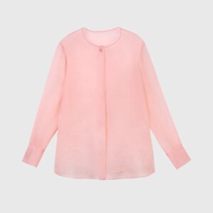 High Quality Women’s Clothing Spring and Summer New Chinese Silk round Neck Cardigan Real Light Retro Knot Button Shirt