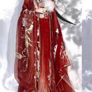 Chinese Hanfu Dress Women Tang Dynasty Ancient Traditional Wedding Red Embroidery Hanfu Dress Cosplay Costume Hanfu Party Outfit