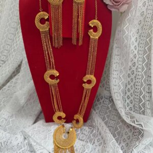 New European Dubai 24K Gold Plated Necklace Earrings Wedding Party Gift Jewelry Set for Lovers YY10626