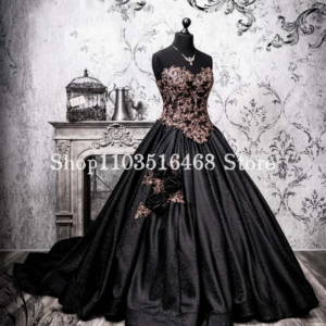 Vintage Black Wedding Dresses Gothic Ball Gowns Bodice Corset Beaded Applique A-Line Poncho Halloween vestido de noiva Custom