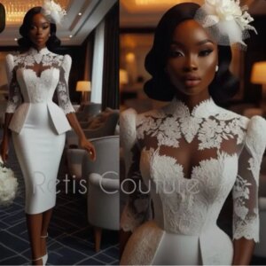2025 White Elegant Gown High Sewing Dresses for the Church Simple and Romantic Dress Formal Event Dresses