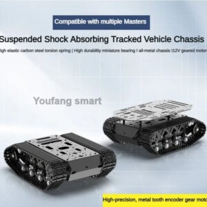 10KG Load Strong Shock Absorption RC Tank Chassis with Suspension All Metal Tank Robot 12V Encoded motors Programmable Robot Car