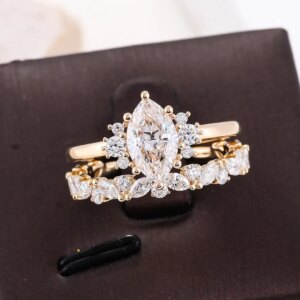 Provence bridal set Rings 14k18KGold DE/VS IGI Lab Grown Diamonds for Women Engagement Rings Classic Finger Personalized Custom