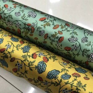 High Quality 30momme Inkjet Silk Printing Little Flower 2 Colors Thick Satin Clothing Cheongsam Fabric
