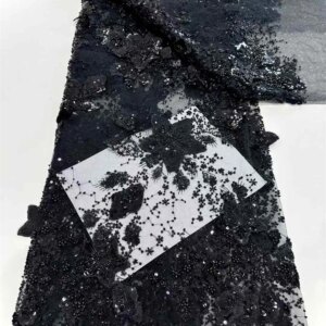 African Sequins heavy Beaded Groom Lace Fabric High Quality French Tulle Lace Fabric 2025 Embroidery Nigerian Lace Fabrics