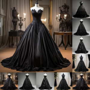 Black Straplress Full Length Lace Up Evening Dress Brithday Party Formal Occasion Elagant Clohing Hand Made Customized W1-12