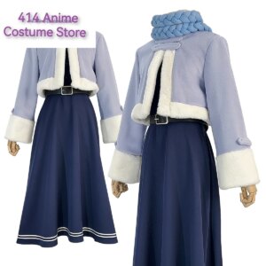 Frieren Beyond Journey’s End Anime Fern Cosplay Costume Wig Winter Jacket Dress Casual Wearing New Year Gift