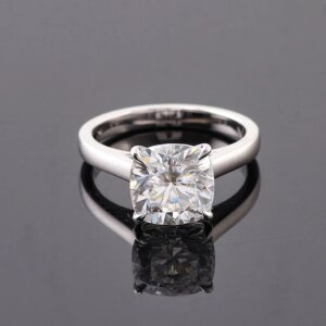 Provence 18K/14K/10K White Gold 5ct D Color VVS1 GRA Certified Cushion Shape Moissanite Rings For Women With Blue Gems Gift