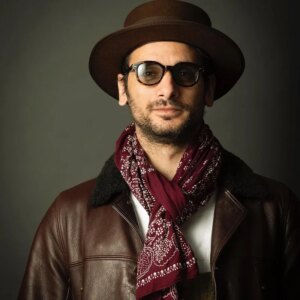 Men’s elegant and stylish top hat with flat brim