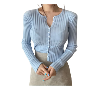 2025 New Autumn and winter new sweater women’s fashion slim striped cardigan slim long sleeves slimming knitted top
