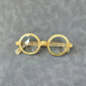 Eyeglass Frames Round Retro Unique Classic Handmade Natural Honey Horn Reading Prescription Eyewear Women’s Man Glasses Frames
