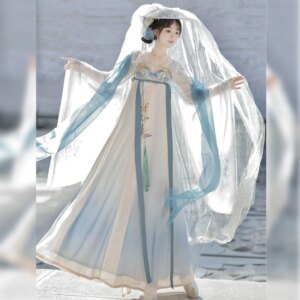 New Adult Female Hanfu North and Dynasties Big Sleeve Dress One-Piece Chest Super Daily Spring Summer