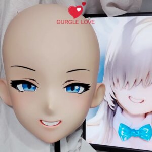(GLb0360)Customize Character Female Girl Resin Half Head Crossdress Cosplay Japanese Anime Role Kigurumi Mask With Eyes And Wig