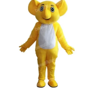 New Adult Hot yellow Elephant Fancy Cartoon Mascot Costume Plush Christmas Fancy Dress Halloween Mascot Costume