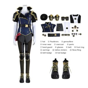 Game Arcane LOL Two Cities Battle 2vi Role Playing Costume Halloween High Quality Adult Women’s Party Costume