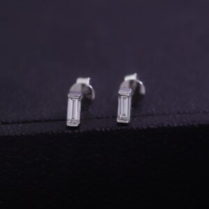 Provence Customized Earrings 10K/14K/18K Solid Gold Baguette Lab grown diamond Stud Earrings women Wedding Classic fine jewelry