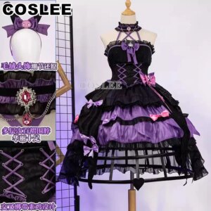 COSLEE Marie Bloody Queen Cosplay Identity V Linkage Costume Gorgeous Lovely Dress Madame Red Game Suit Halloween Outfit Women