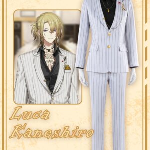 COS-HoHo Anime Vtuber Nijisanji Luxiem Luca Kaneshiro Game Suit Handsome Uniform Cosplay Costume Party Outfit XS-3XL Custom-made
