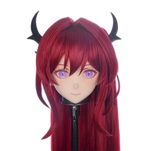 Handmade Full Headband Lock Female/Girl Resin Kig Mask Anime figures Cosplay Japanese Anime Role Play Kigurumi Doll Mask