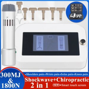 New 2 In 1 Shockwave Therapy Machine 300MJ For ED Therapy And Chiropractic Correction Gun Relieves Body Pain Relaxation Massager