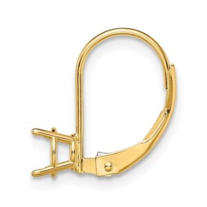 14ky Round 4.0mm Cast Basket Leverback Earring Mounting