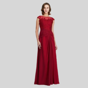 Red Mother Of The Bride Dresses A-line Chiffon Appliques Beaded Plus Size Long Groom Mother Dresses For Wedding Customized