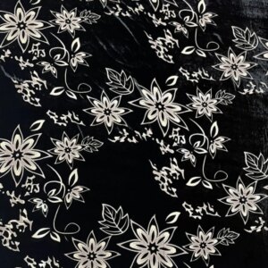 High Quality Real Silk Velvet Fashion Cloth Antique Black Background Floral Non-Inverted Designer Fabric Dress