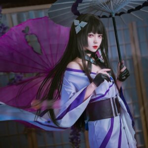 Path to Nowhere Costume Sumire Cosplay Sexy Ikebana Artist Purple Women loose kimono New Outfit B