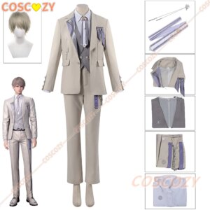 Game Love And Deepspace Xavier Cosplay Costume Wig White Birthday Uniform Suit Halloween Con Party Handsome Role Play Outfits