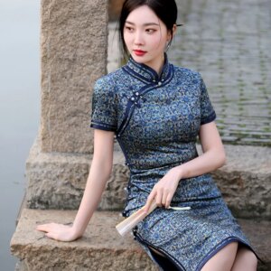 Traditional Handmade High-End Quality Real Silk Cheongsam Qipao Retro Dress Chinese Dress